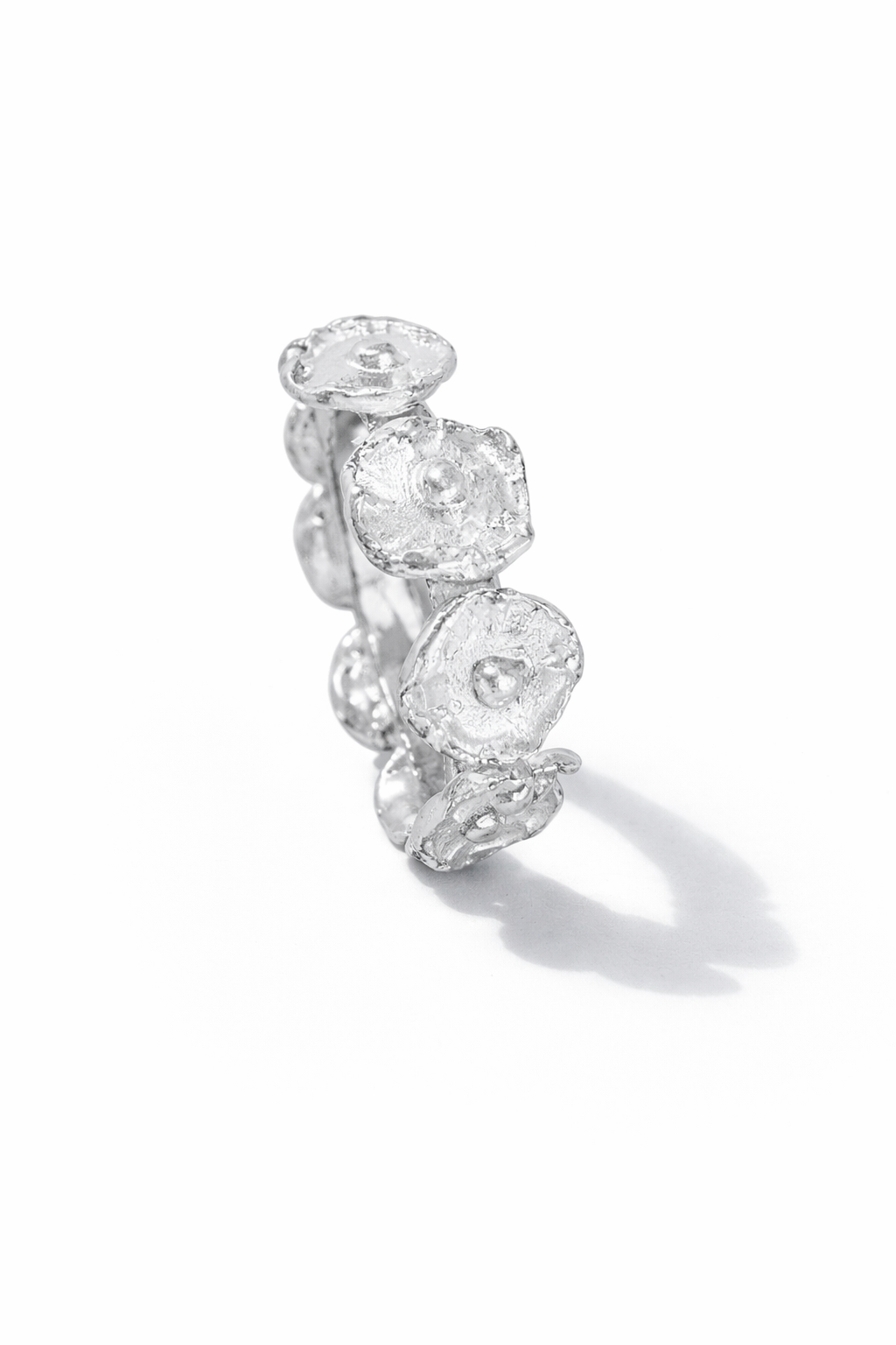 fleur d'argent couronne ring