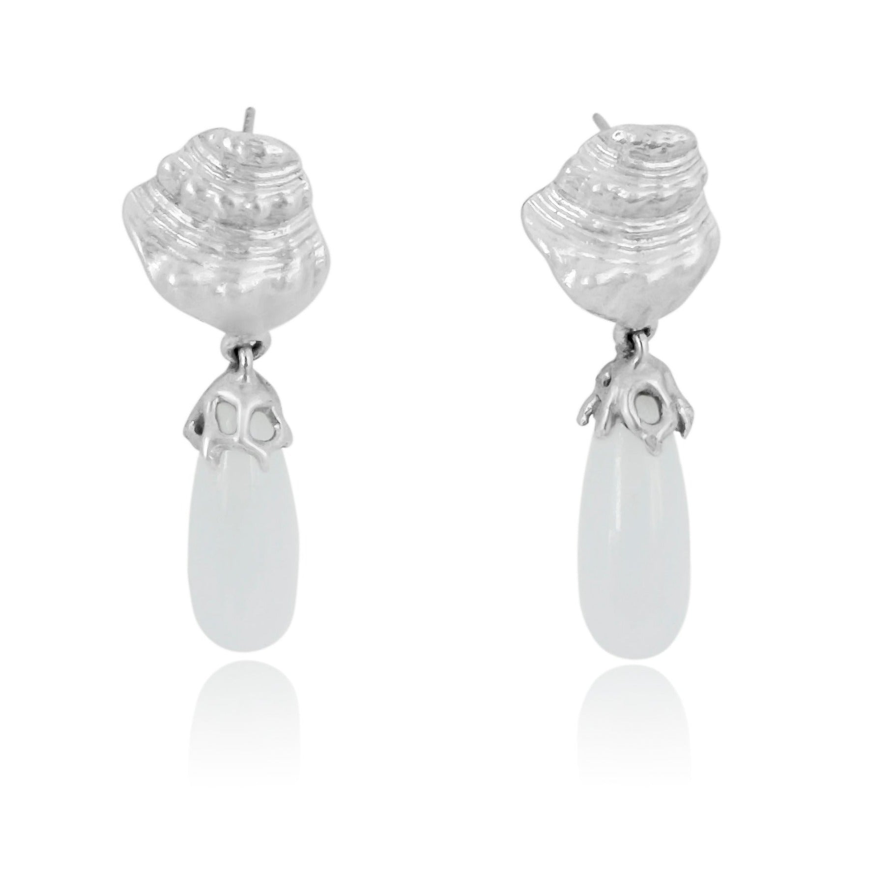 Boucles d’oreilles pierre de lune murmure de la mer