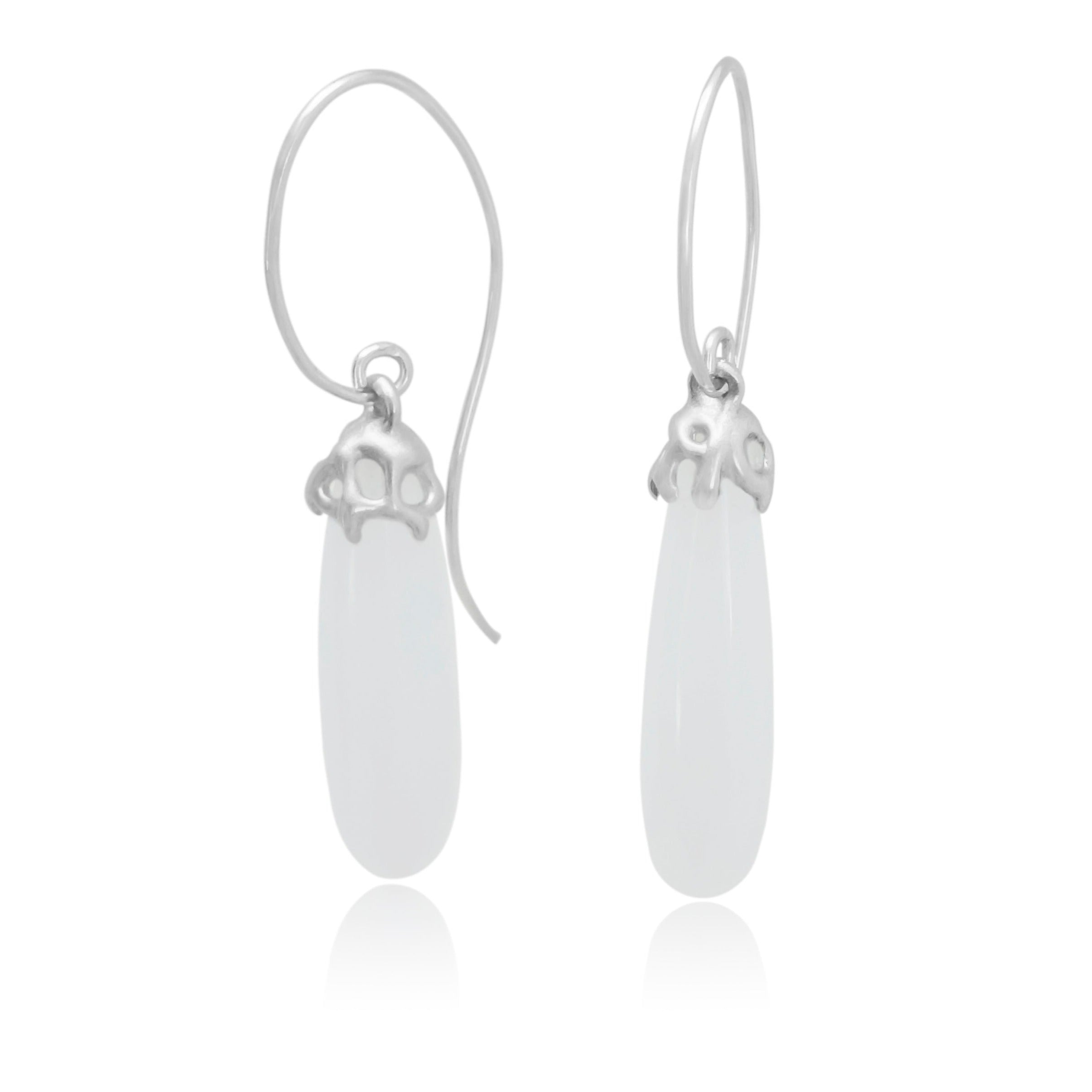 Boucles d'oreilles mystiques en pierre de lune argentée