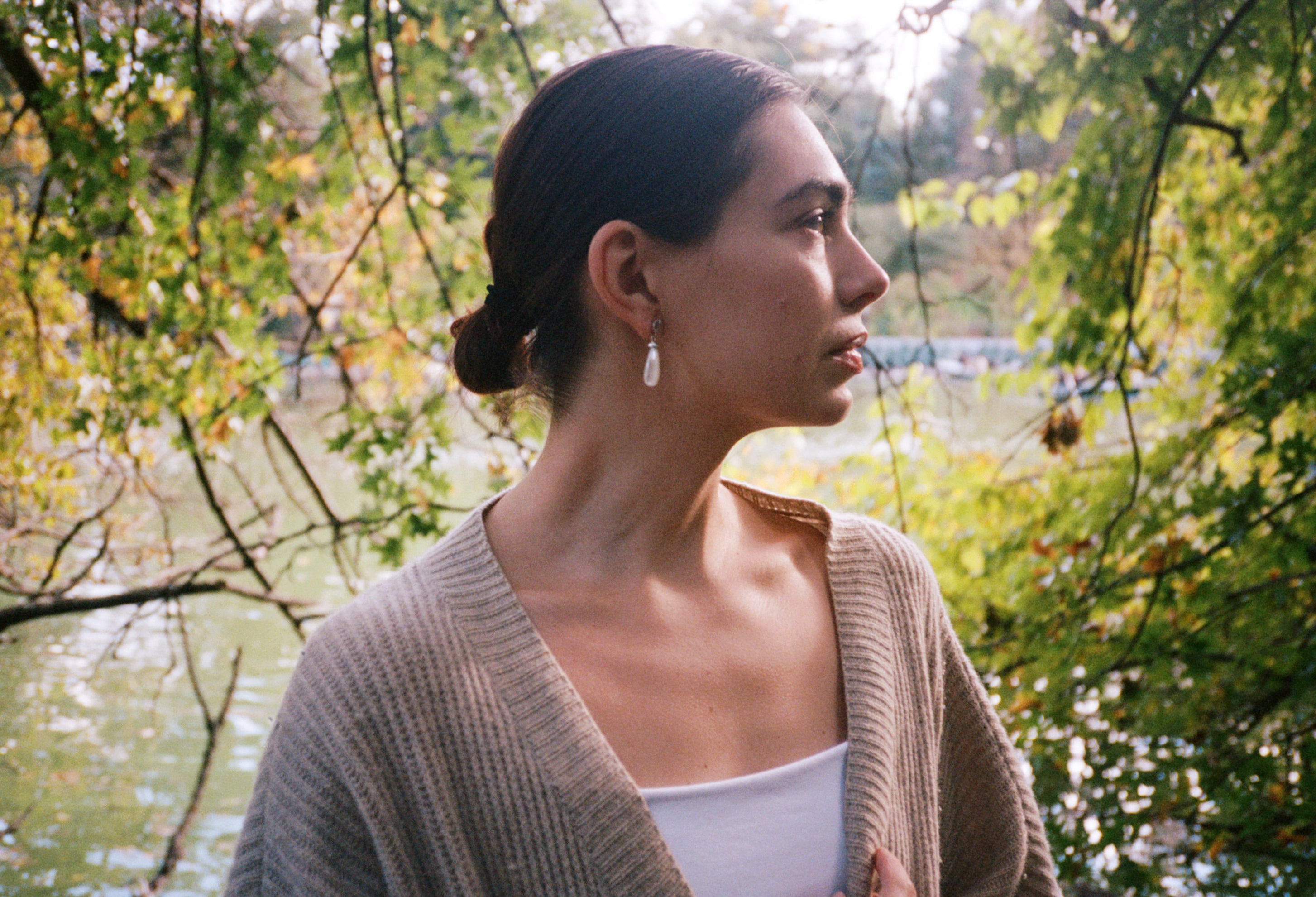 fleur d'argent mother of pearl drop earrings