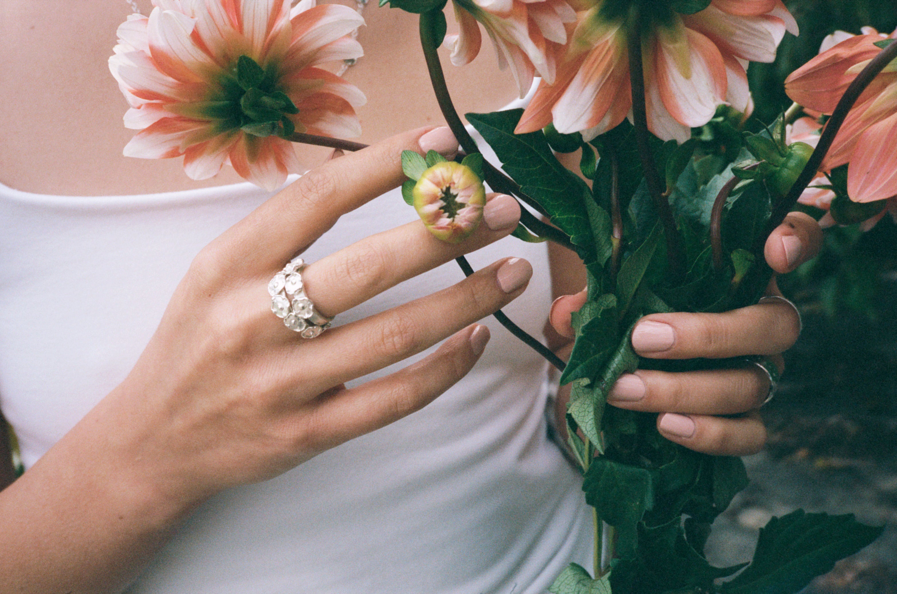 fleur d'argent couronne ring