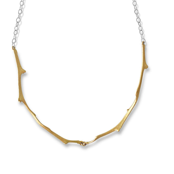 the fruit branch necklace brass and silver