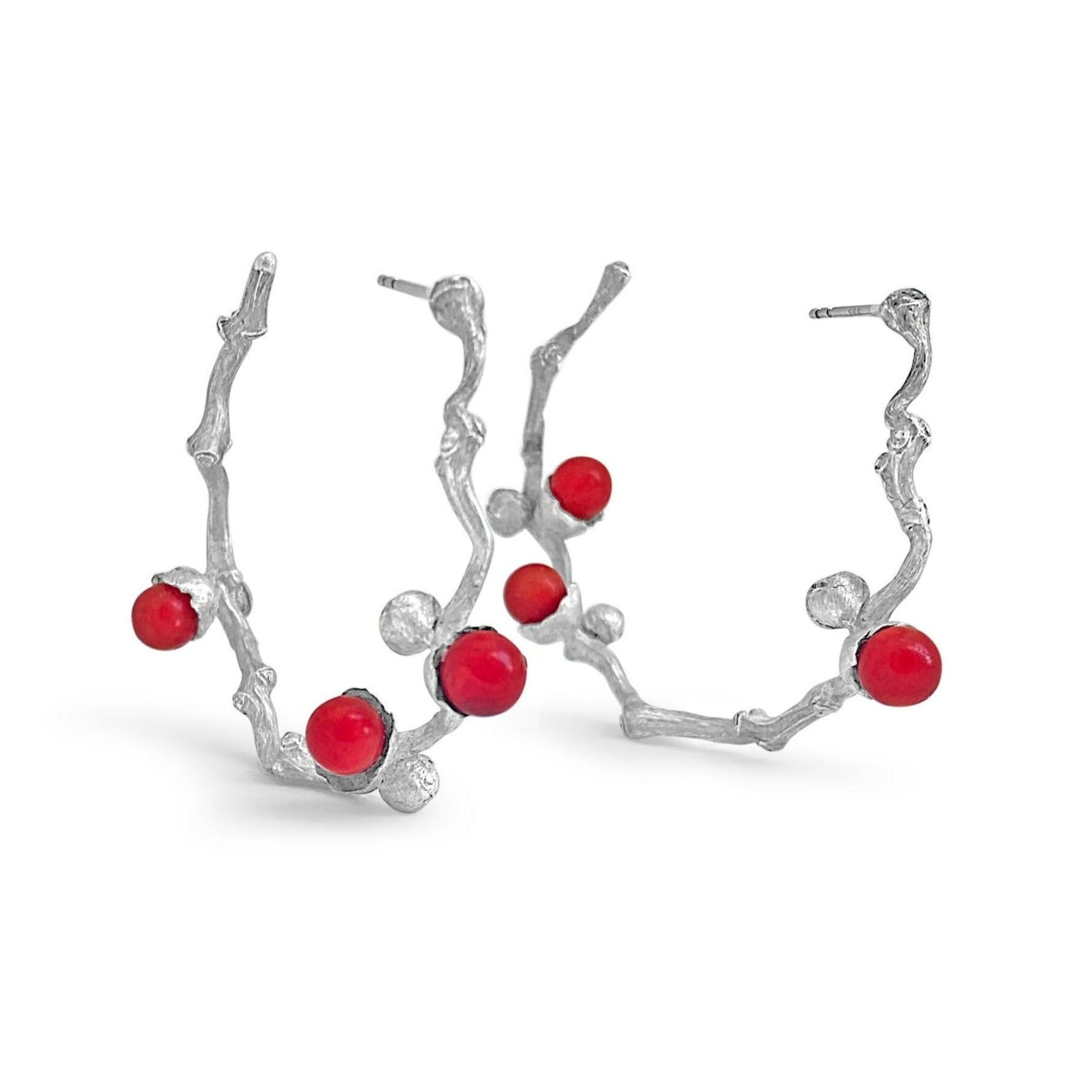 boucles d'oreilles en perles de corail uniques en leur genre
