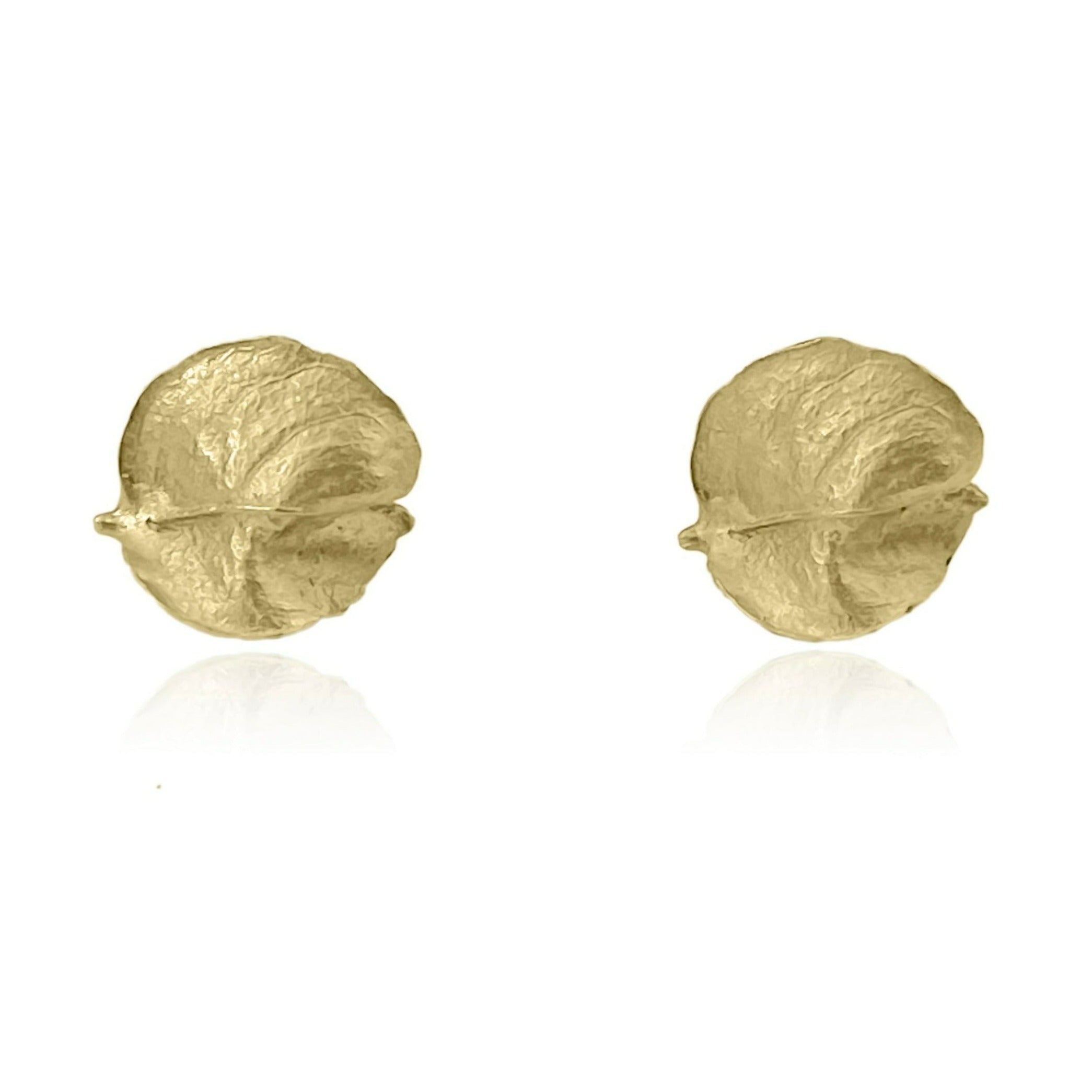 Boucles d'oreilles moulées feuille d'automne Brooklyn en or jaune fairmined 14 carats