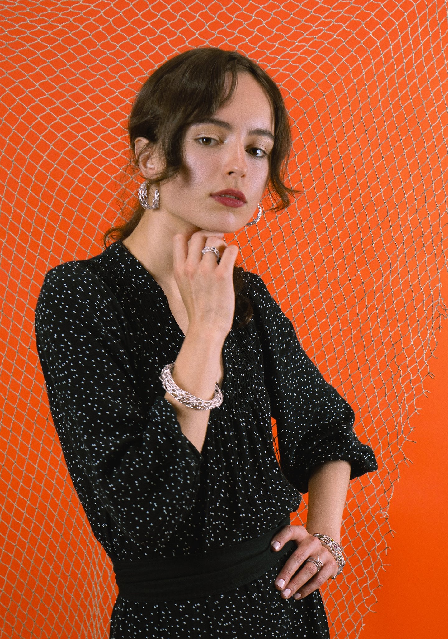 La bague filet de pêche avec un saphir bleu taille 6,5