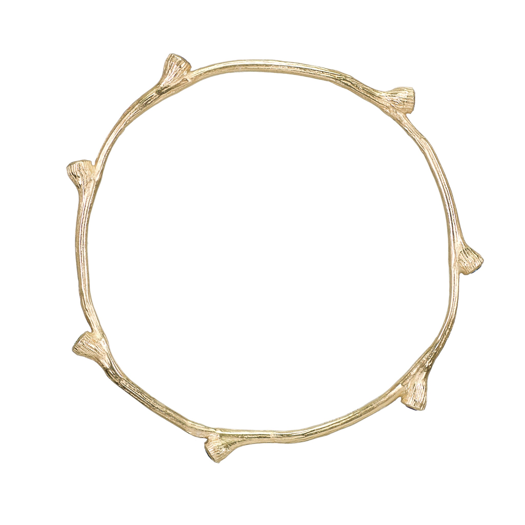 Bracelet jonc en forme de bourgeon de pierres précieuses