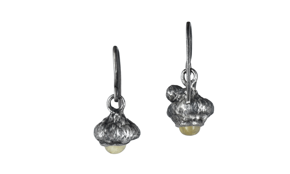 boucles d’oreilles en argent sterling avec gland de quartz rutile