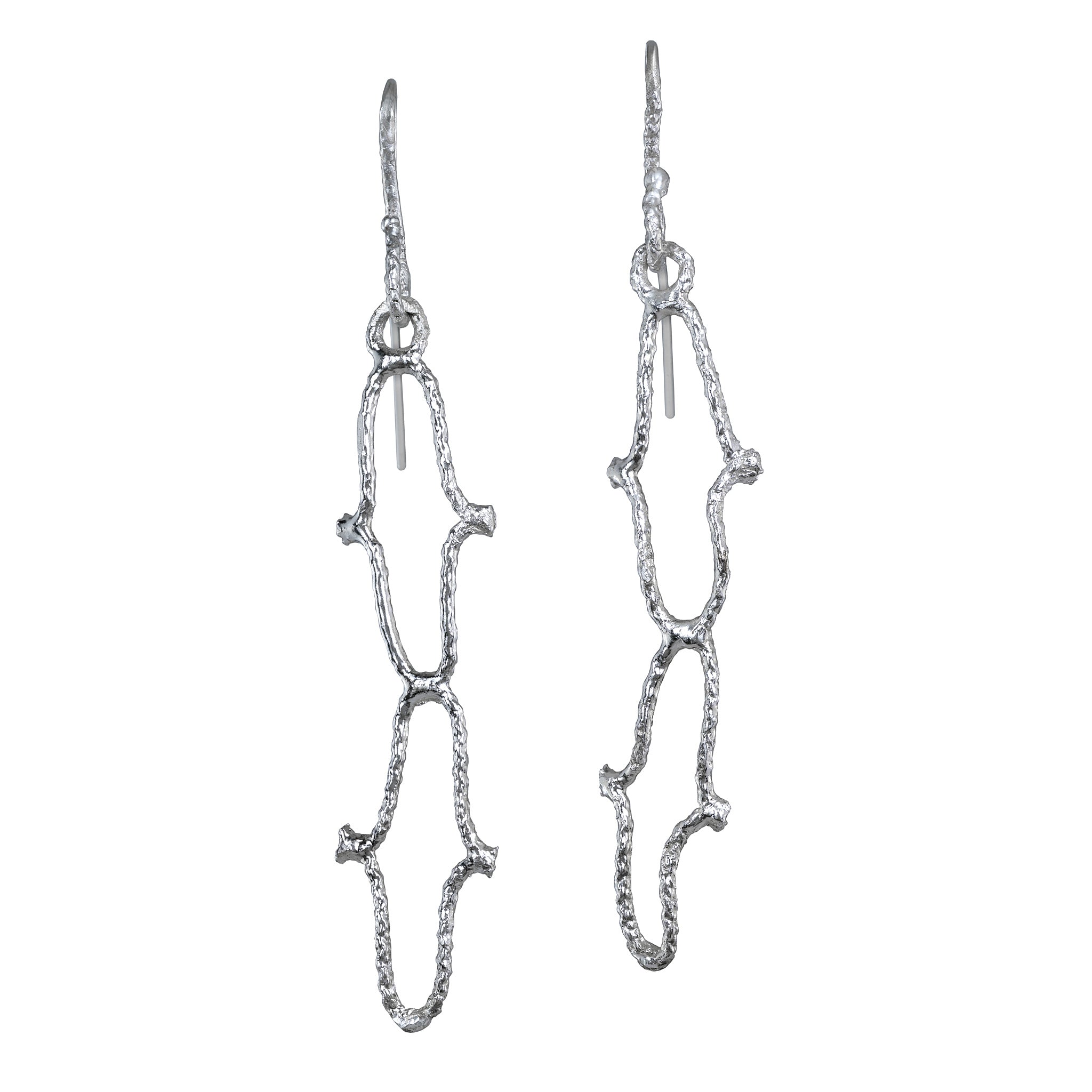 boucles d'oreilles pendantes en filet de pêche