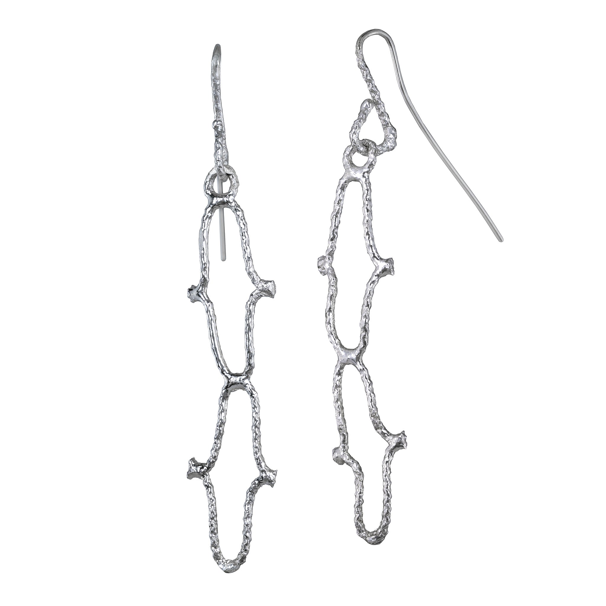 boucles d'oreilles pendantes en filet de pêche