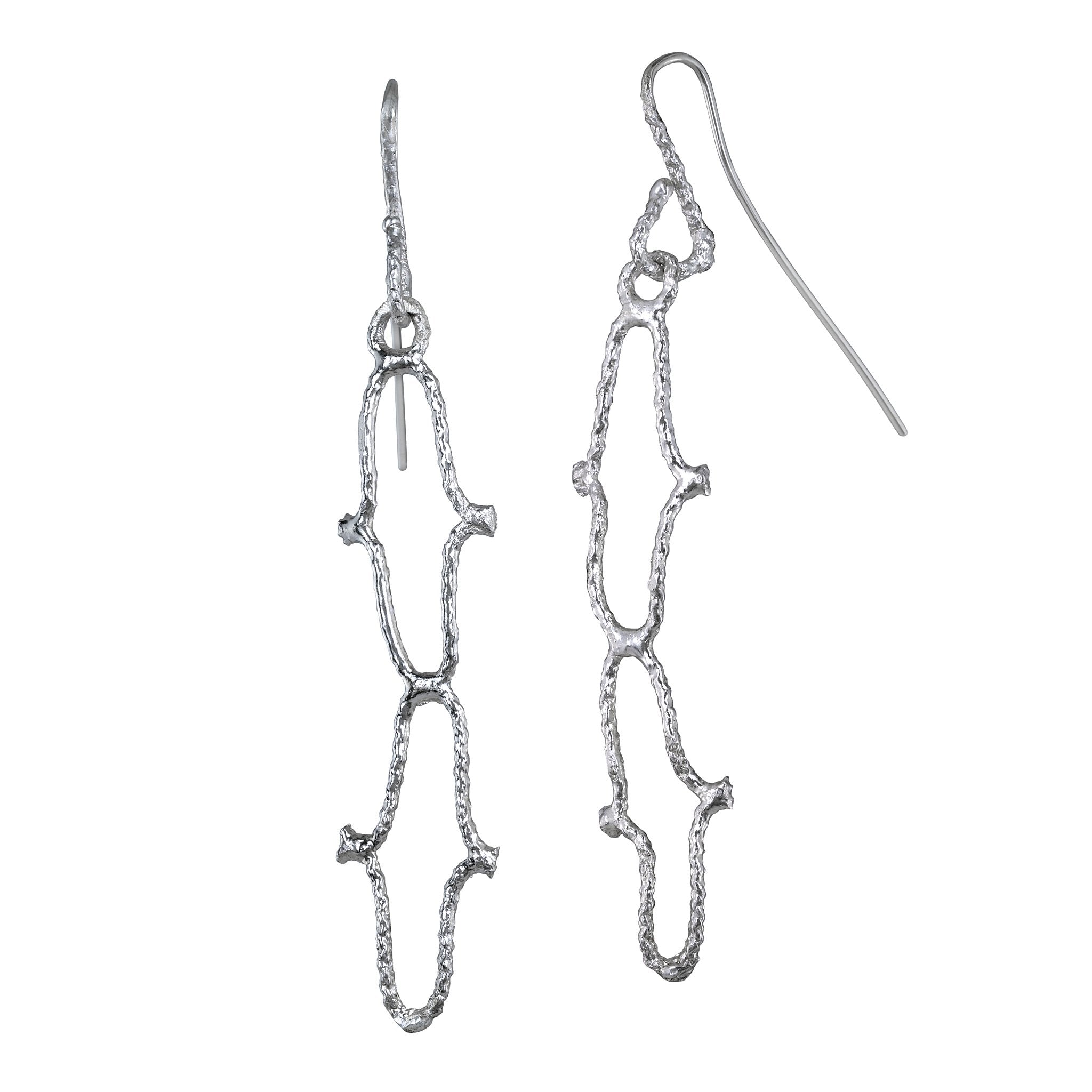 boucles d'oreilles pendantes en filet de pêche