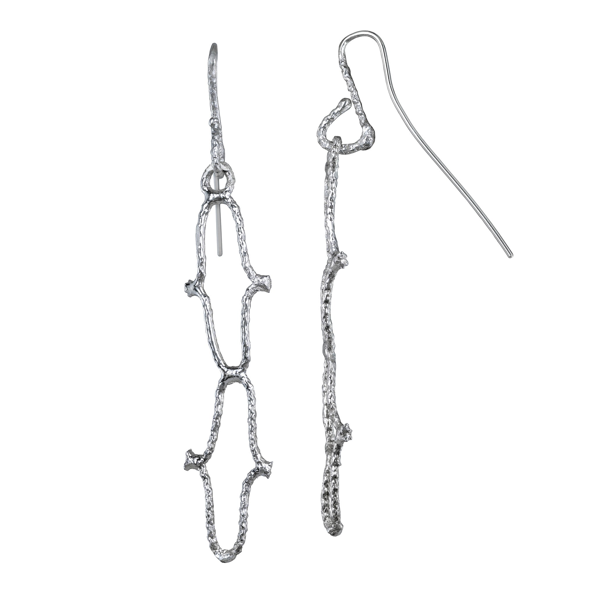 boucles d'oreilles pendantes en filet de pêche