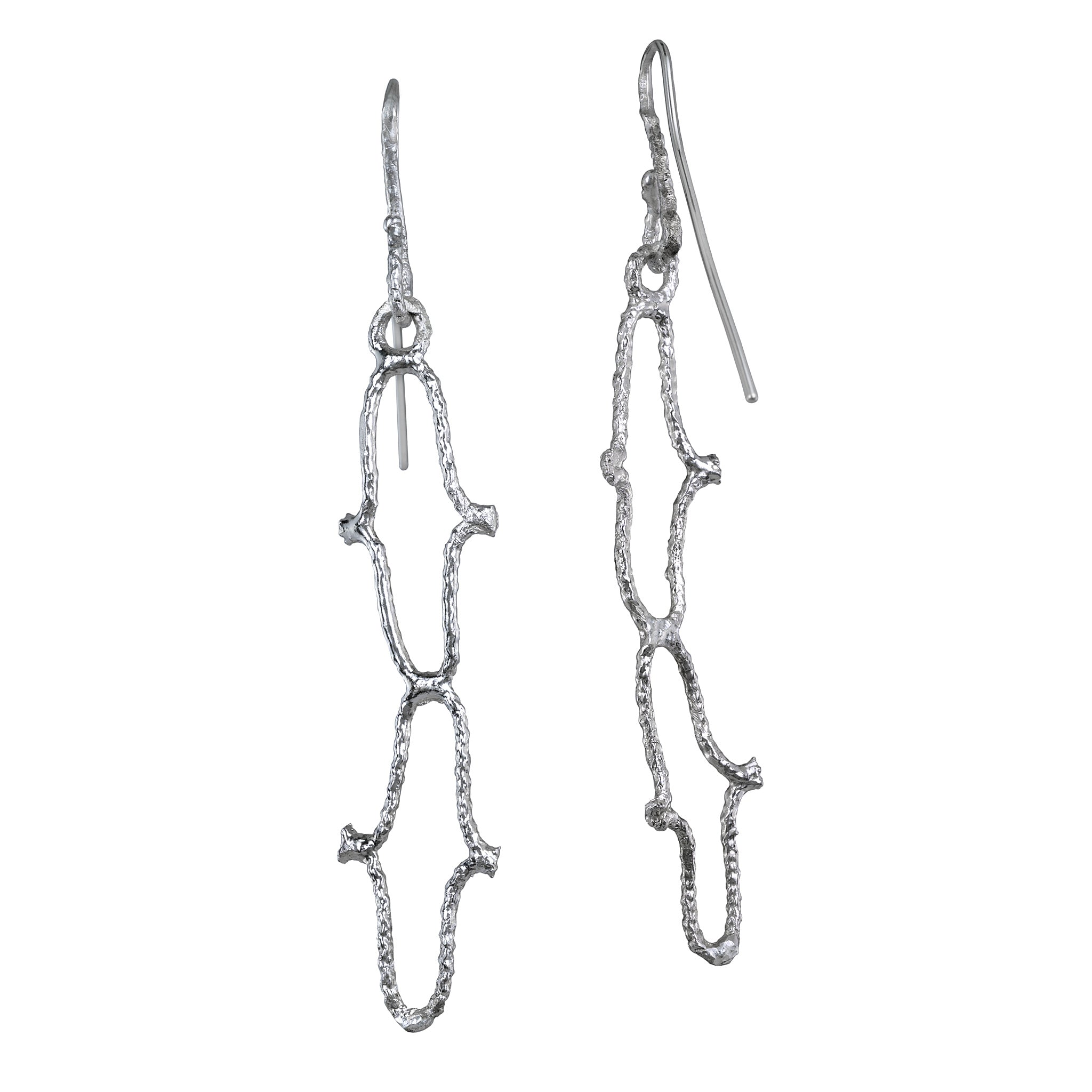 boucles d'oreilles pendantes en filet de pêche