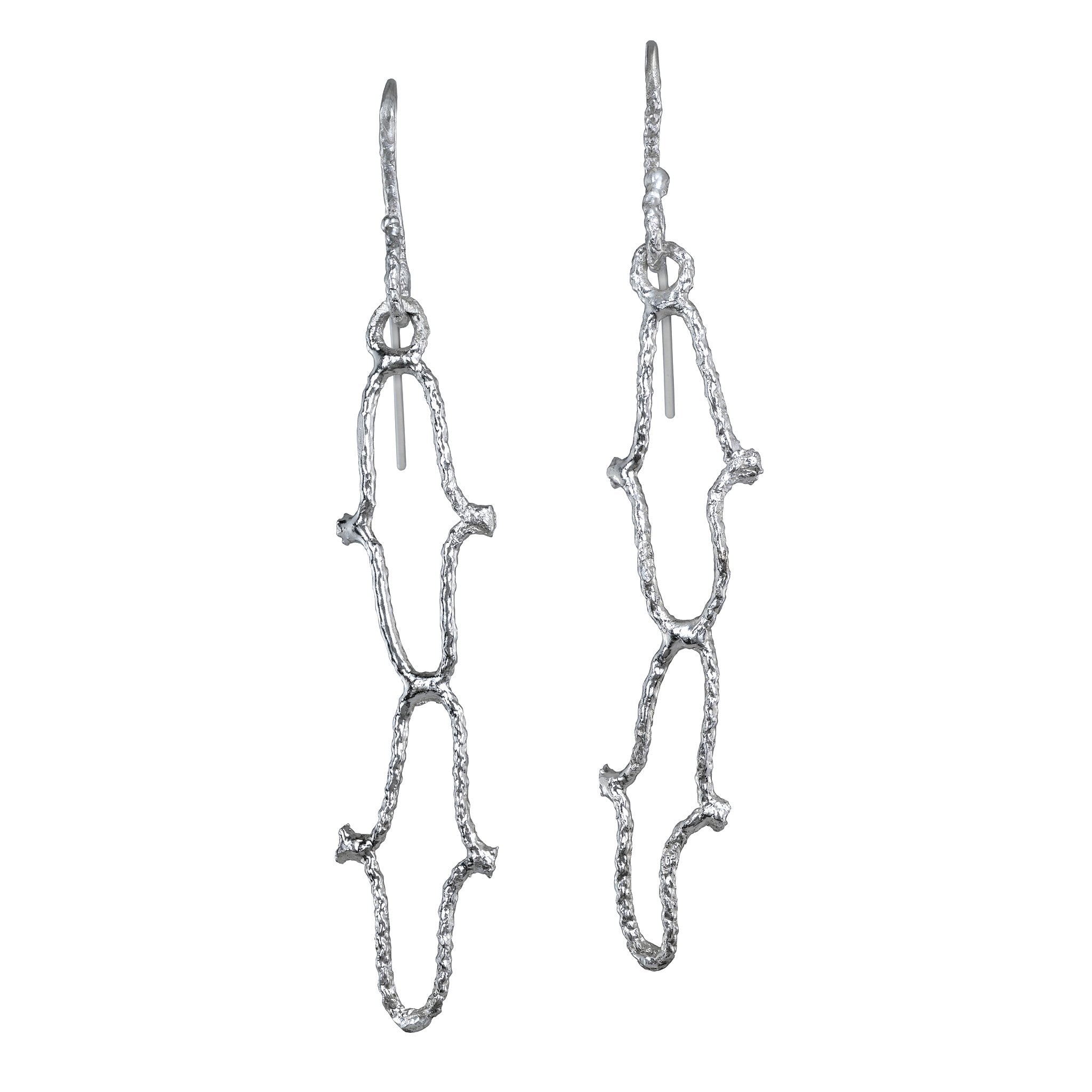 boucles d'oreilles pendantes en filet de pêche