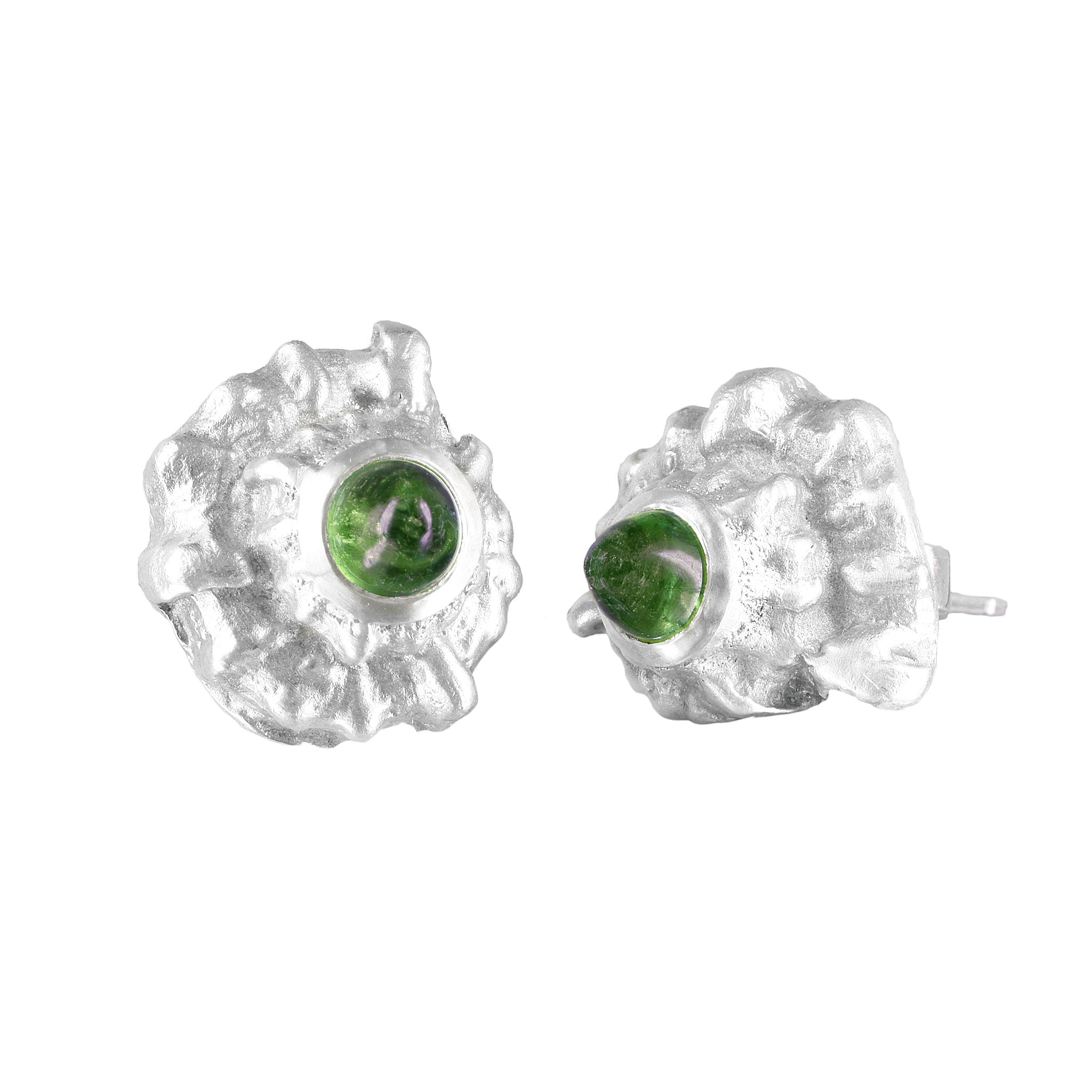 Boucles d'oreilles coquillage avec pierres précieuses