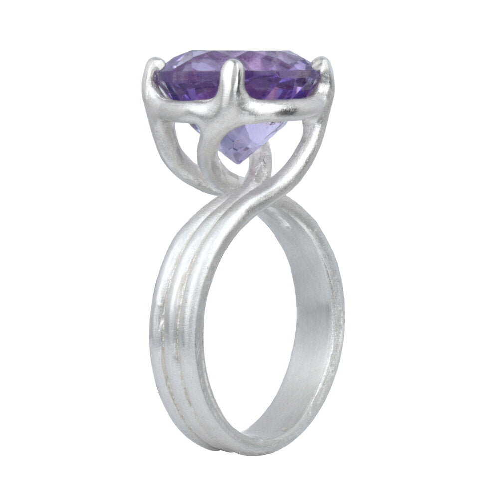 bague glycine améthyste rose de France