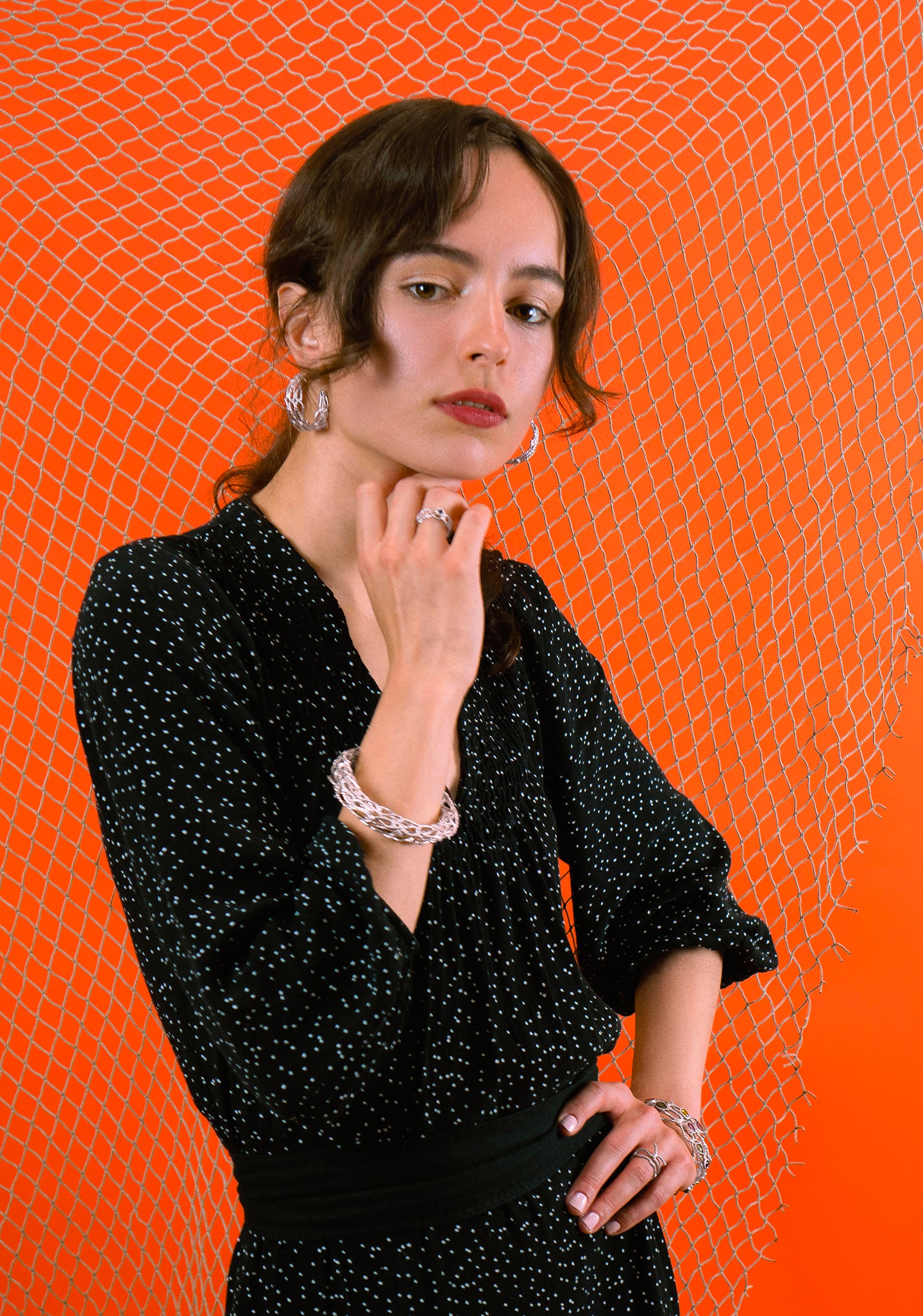 the fishing net earrings