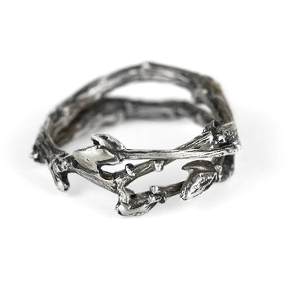 The Twig Ring , wedding ring, everyday wear in antique silver