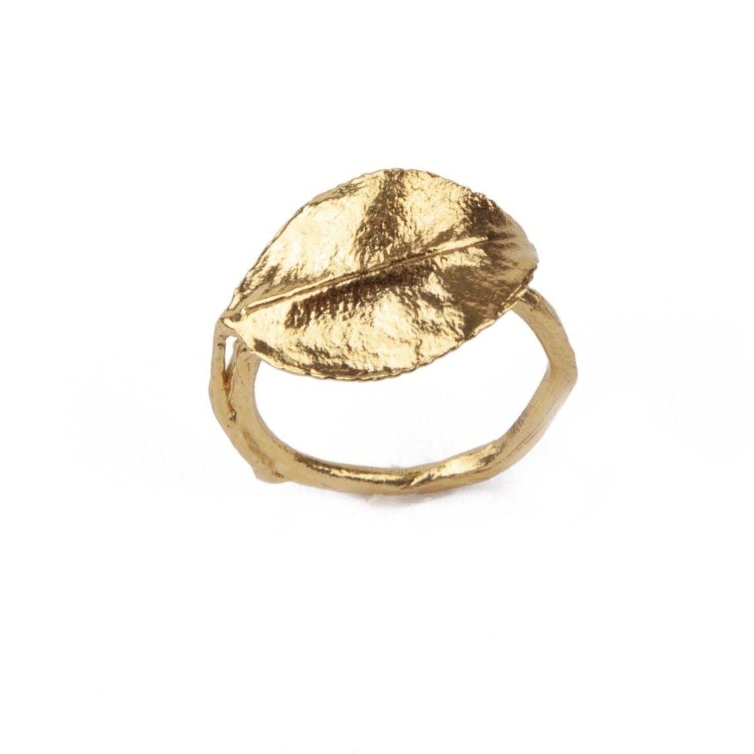 bague feuille d'or