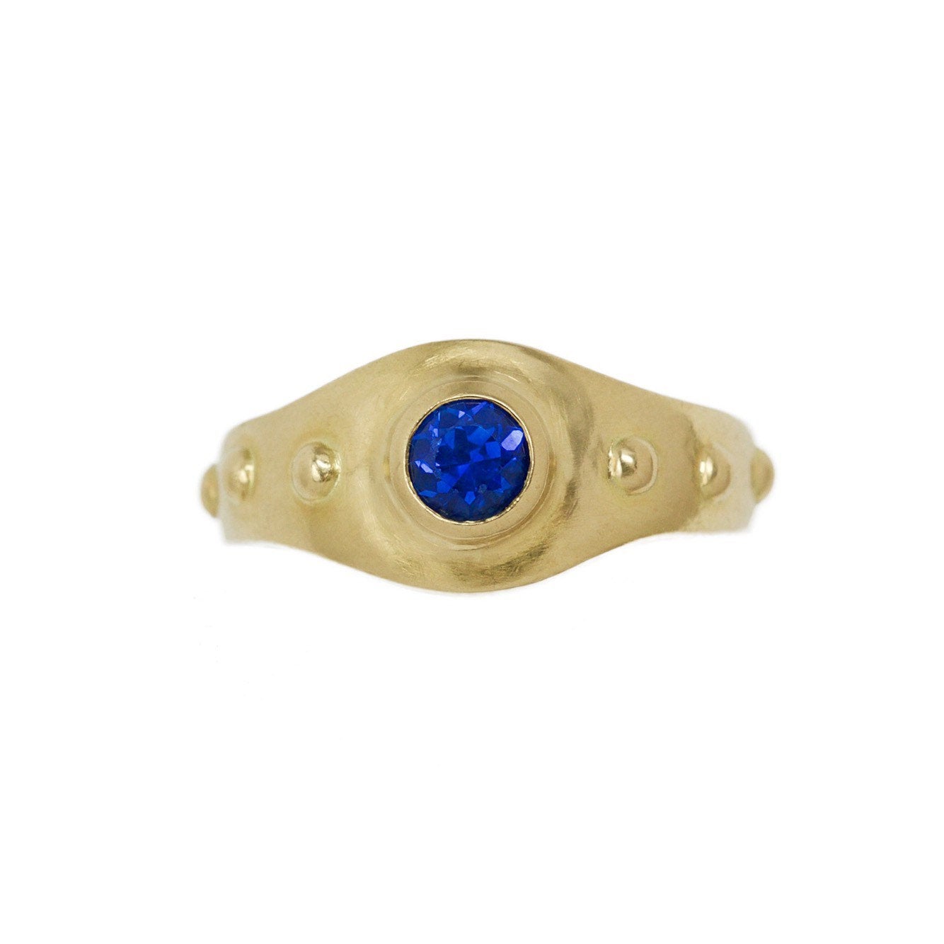 Bague de prière de Mémée saphir bleu 18 carats
