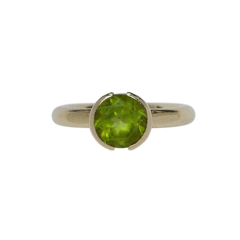 open bezel ~ engagement ring~ every day wear in 14K and 18K yellow gold