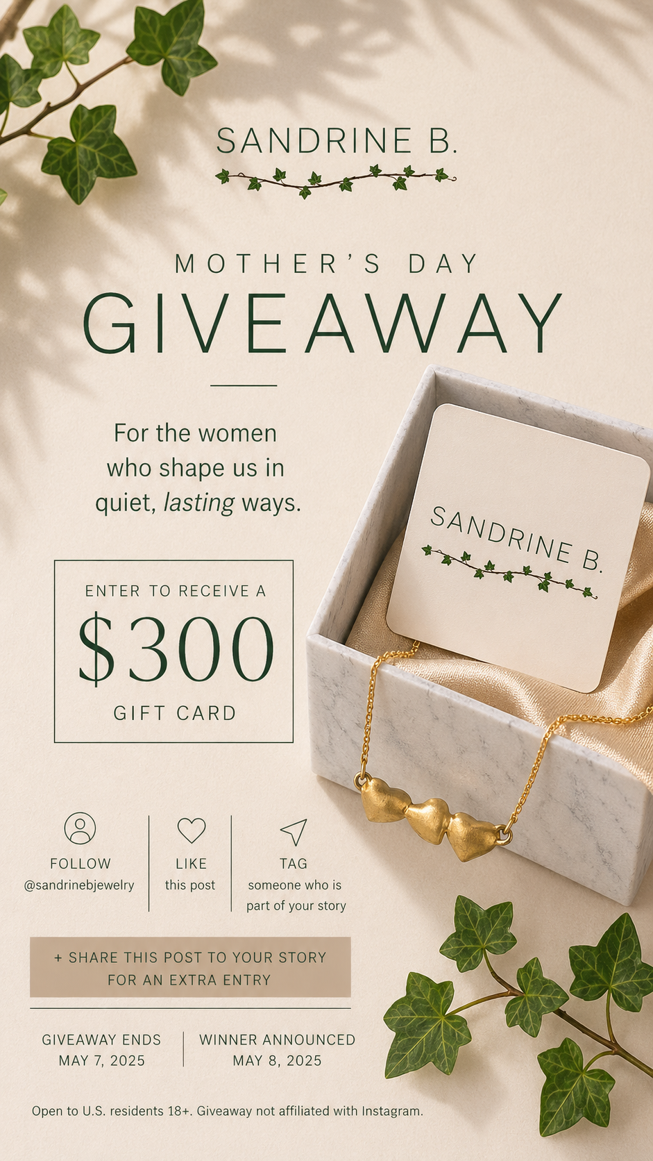 Mother’s Day Jewelry Giveaway &amp; NYC Pop-Up — Sandrine B. Jewelry