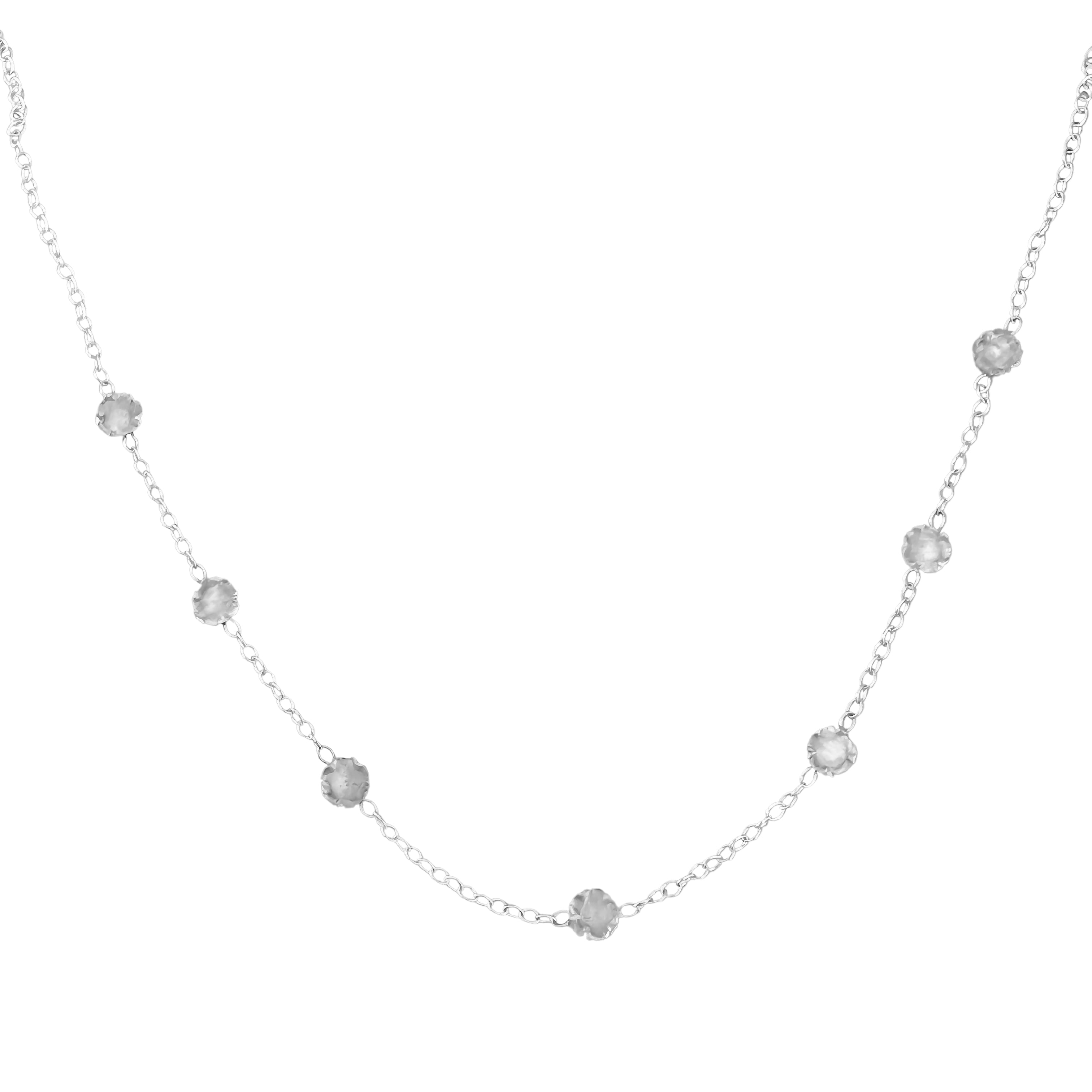 argenteum silver 7 flower beads on an 18-inch-long chain