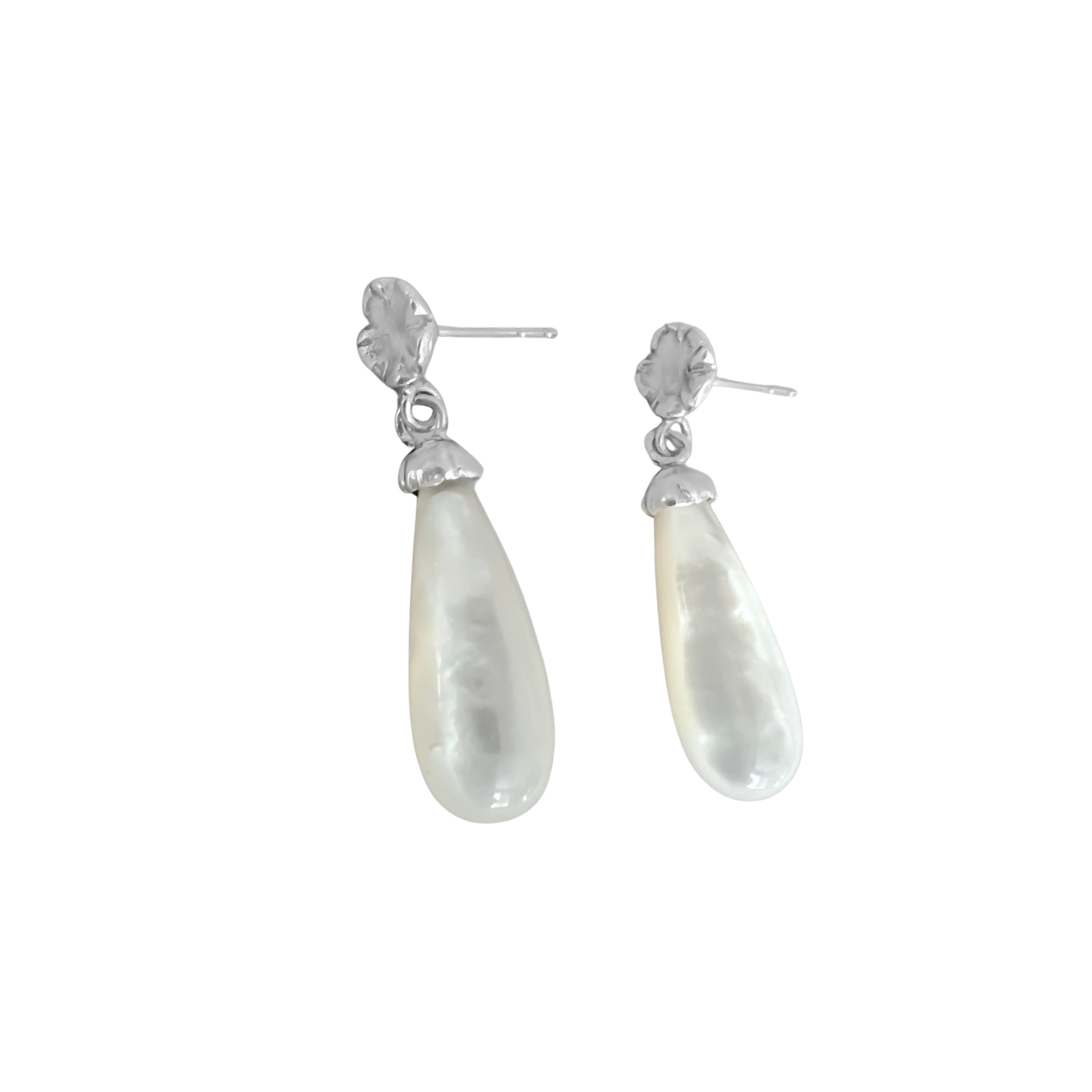 fleur d'argent mother of pearl drop earrings