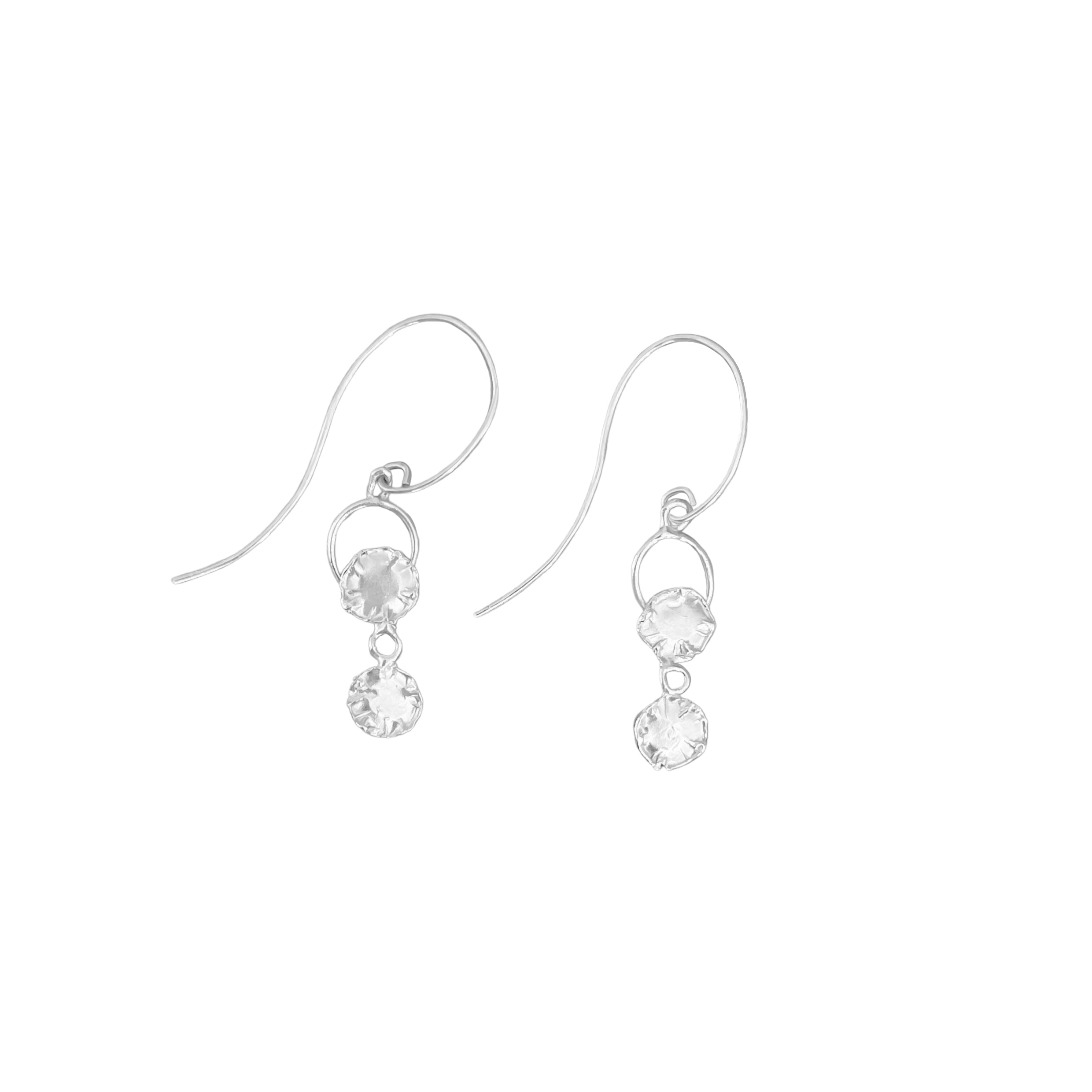 Fleur d'Argent drop earrings