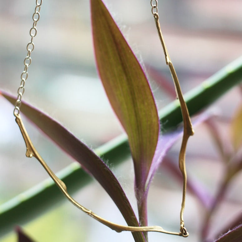 the fruit branch necklace brass and silver