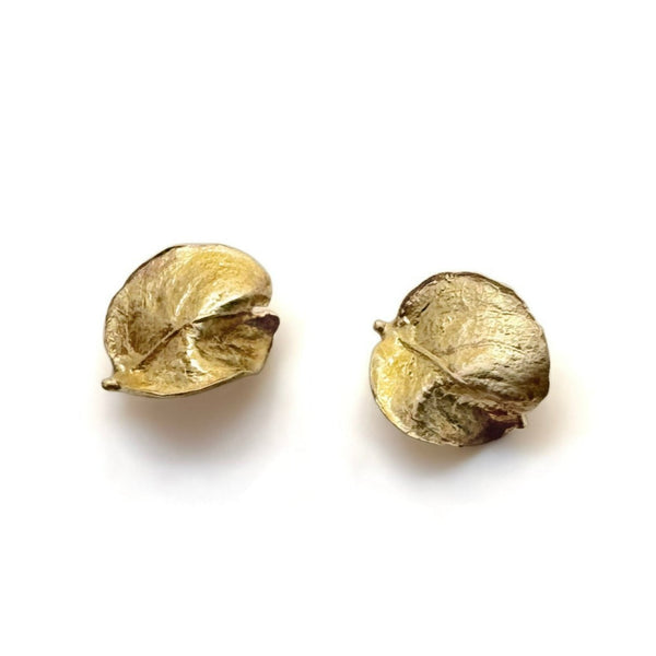 Boucles d'oreilles moulées feuille d'automne Brooklyn en or jaune 10 carats