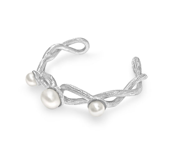 Pearls Silver Cuff