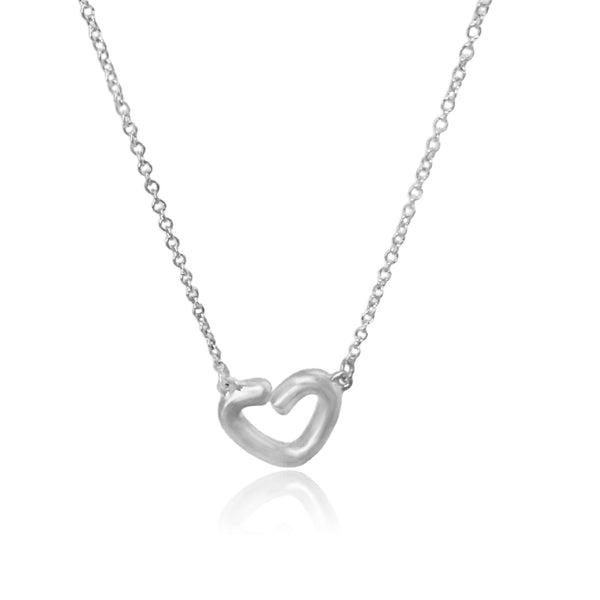 Strasbourg Heart Pretzel Silver Necklace