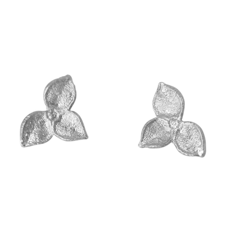 the silver seed pod earrings