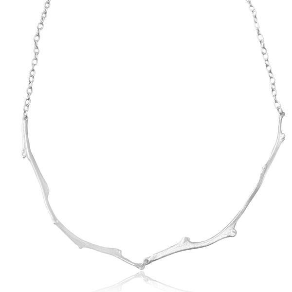 the fruit branch necklace in silver