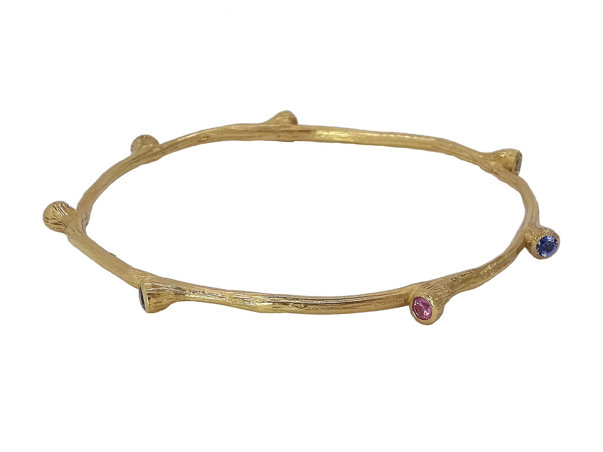 Gemstone Bud Bangle Bracelet