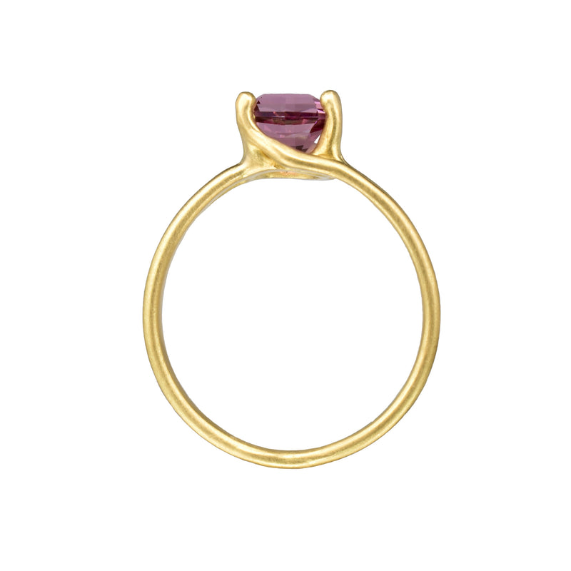 wisteria ring with a rhodolite garnet - size 7