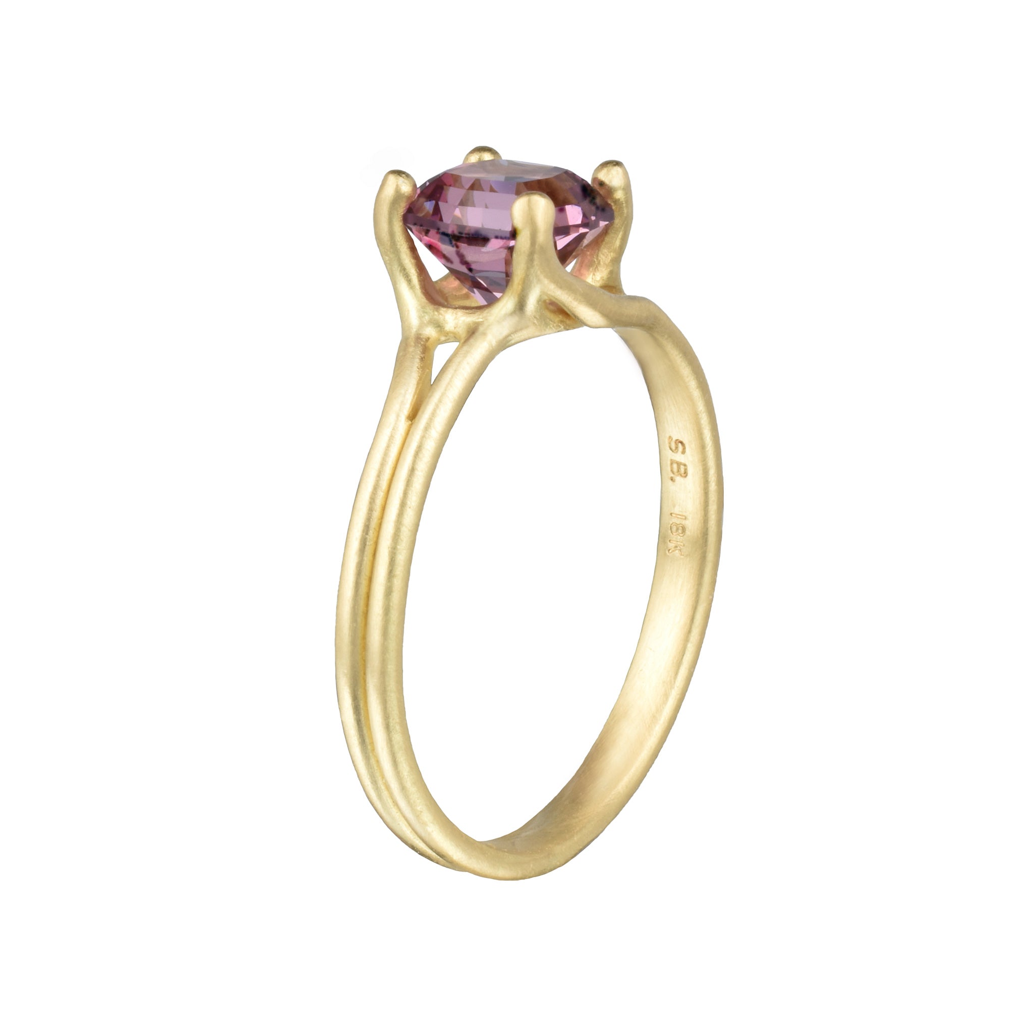 bague glycine avec un grenat rhodolite - taille 7