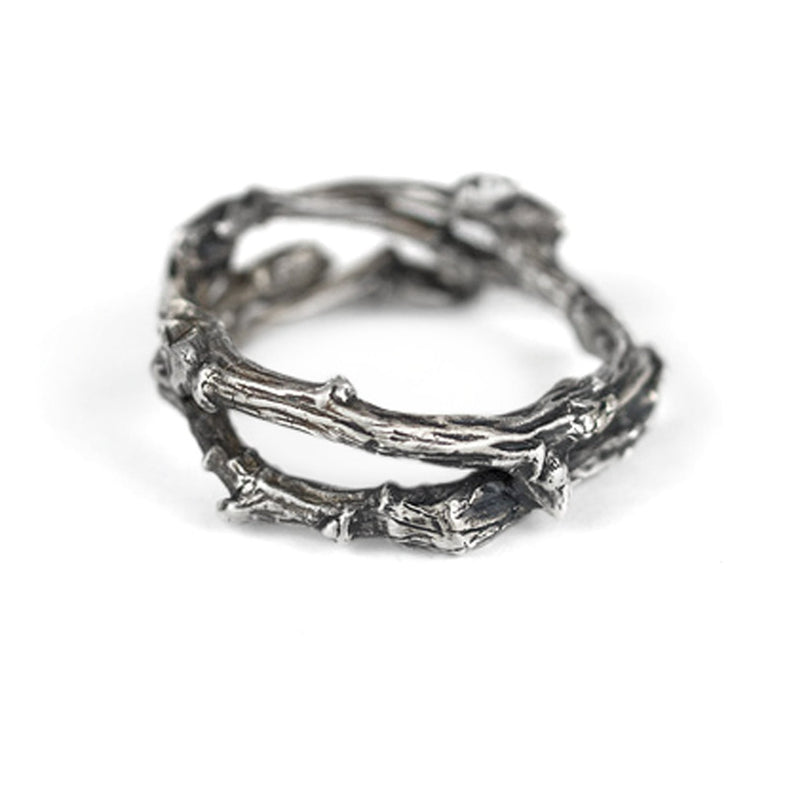 The Twig Ring , alliance, vêtements de tous les jours en argent antique