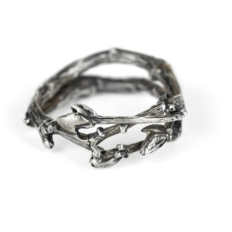 The Twig Ring , wedding ring, everyday wear in antique silver