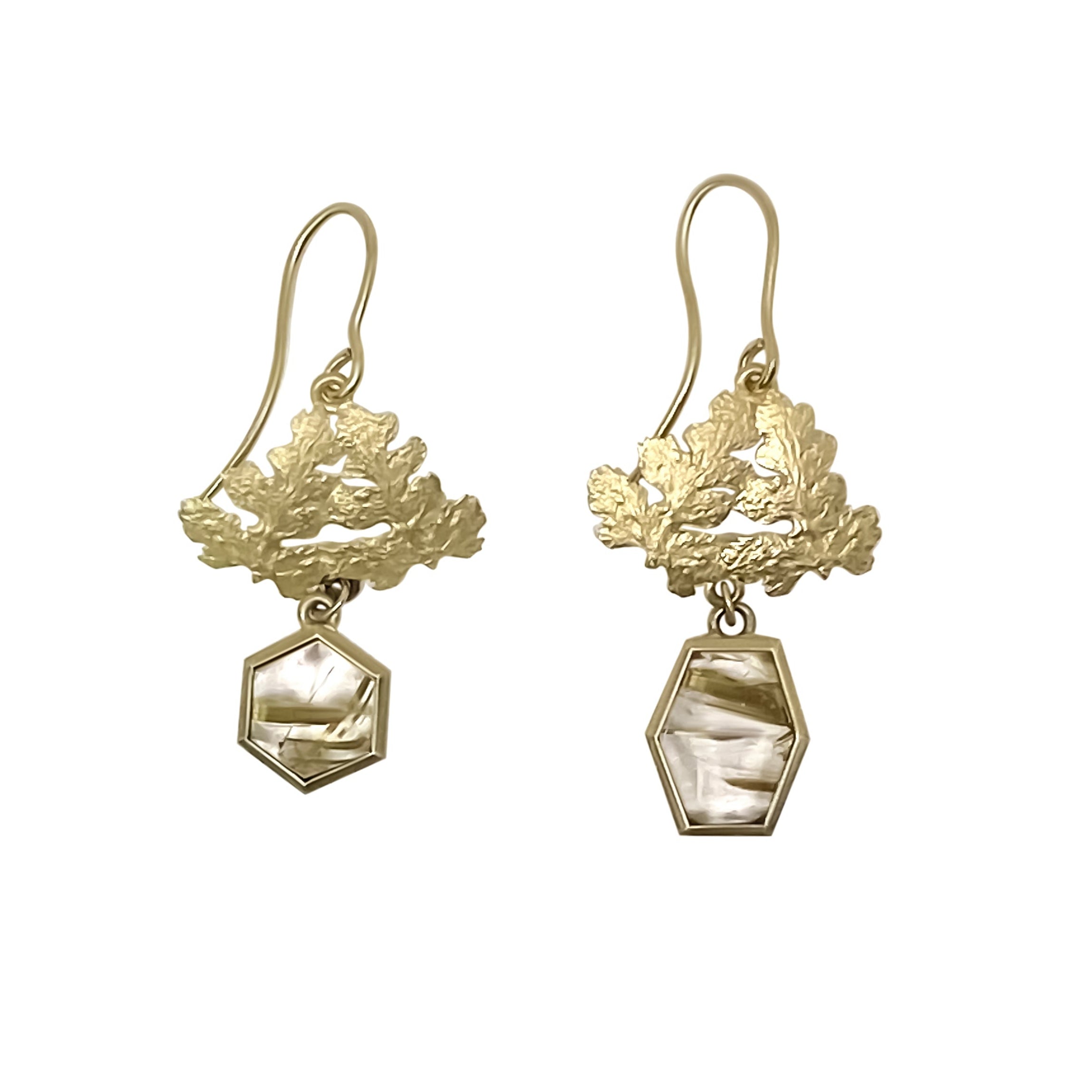 the rock fern pendant and earrings