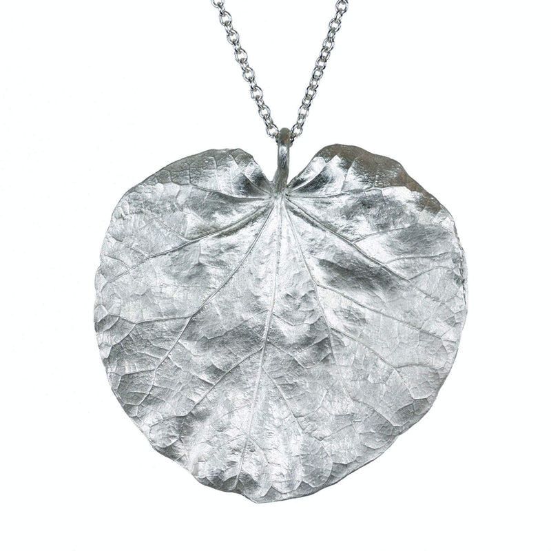 the Corsican leaf lily pad shape heart pendant