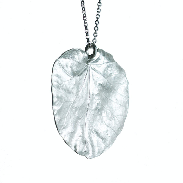 the Corsican leaf lily pad shape heart pendant
