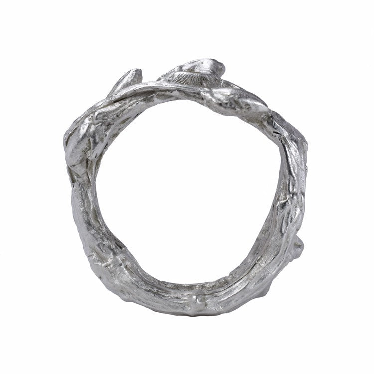 Twig ring in silver with yellow sapphire size 7