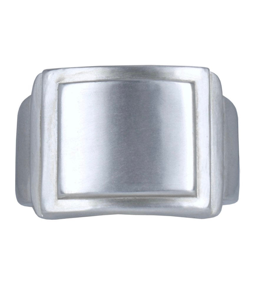 Step signet men's and women's ring