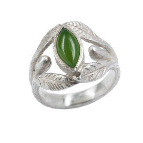 La Marquise Cabochon Ring bague de fiançailles unique de tous les jours avec un cabochon de jade - taille 7