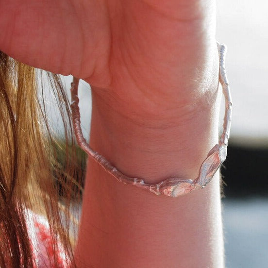 The silver Williamsburg buds bangle